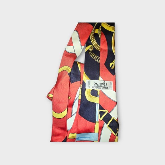 Vintage Hermes Paris Men's Necktie Equestrian Horsebit - Picture 3 of 3